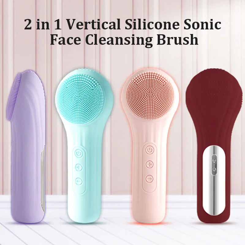 Sonic Waterproof Facial Cleansing Brush for Men &amp; Women Rechargeable Exfoliating Electric Face Scrubber Cleanser Brush
