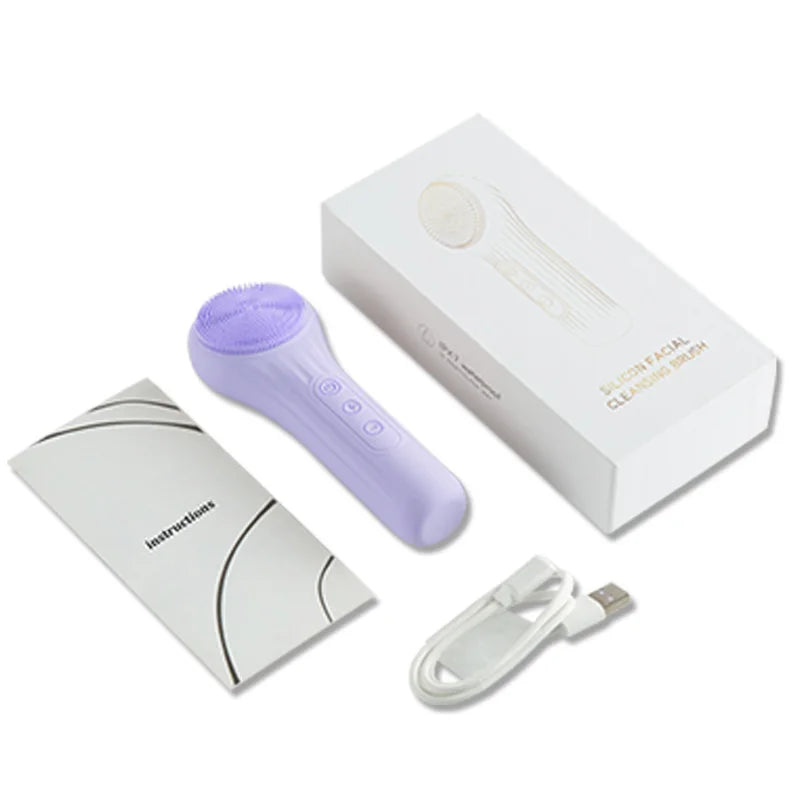 Sonic Waterproof Facial Cleansing Brush for Men &amp; Women Rechargeable Exfoliating Electric Face Scrubber Cleanser Brush