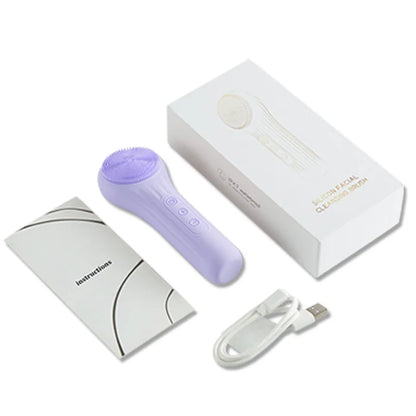 Sonic Waterproof Facial Cleansing Brush for Men &amp; Women Rechargeable Exfoliating Electric Face Scrubber Cleanser Brush