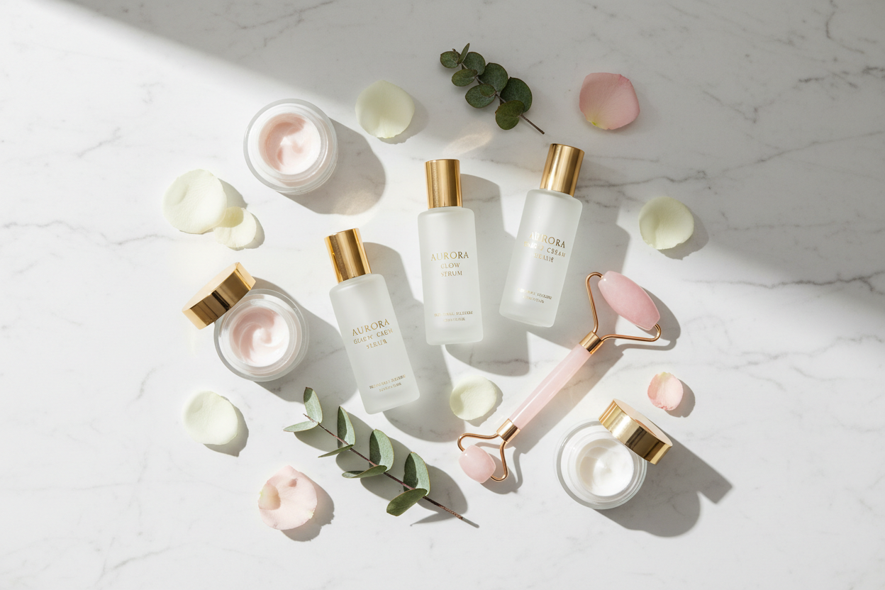 Luxury Skincare Flatlay